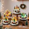 Leuchtende Weihnachts-Iglu-Harzornamente Musik Spieluhr Feiertagsdekorationen Schreibtisch Nachtlicht Geschenk