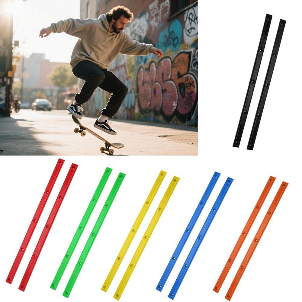 2Pcs Colorful Rib Bones Rails 36.5x1.7cm Skateboard Deck Guards Skateboarding