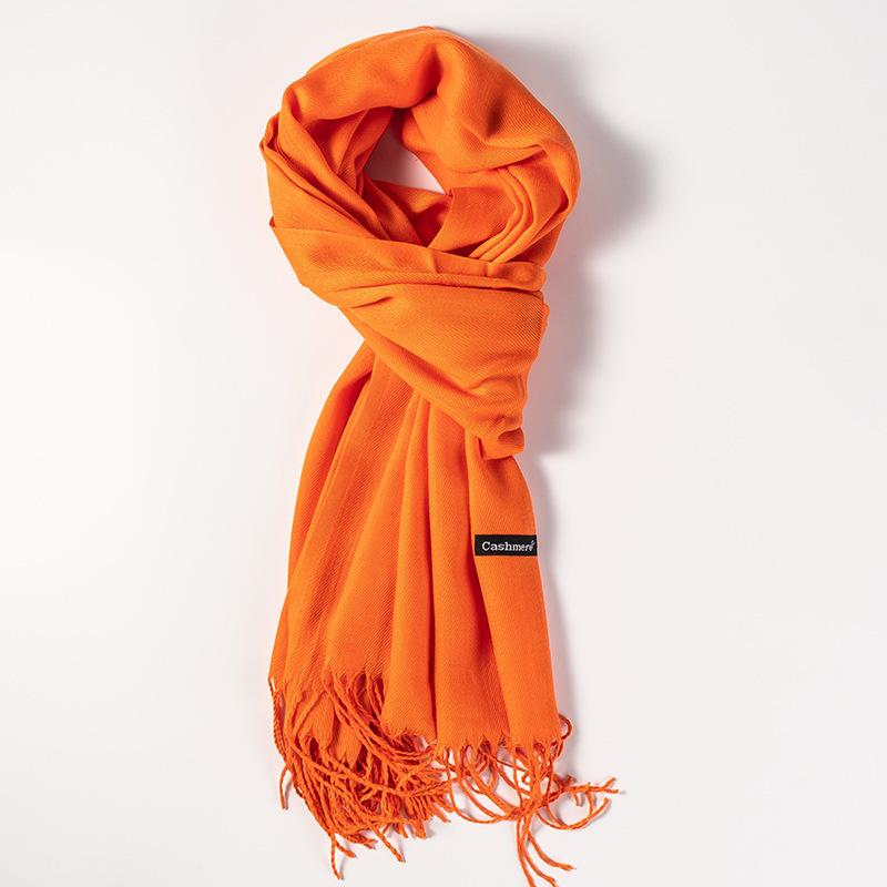 Women's High-End Red Imitation Cashmere Knit Shawl - Versatile & Fashionable