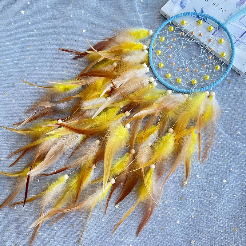 Bedroom Hanging Ornaments Dream Catcher Hand-woven Feather Wind Chime Wall Decor Creative Birthday Festival Gift Home Decoration