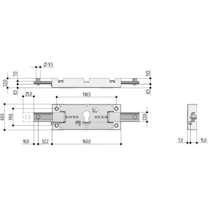 Serrure pour rideau métallique horizontal - PREFER - Cylindre européen en laiton - Sécurisée - 3 clés incluses
