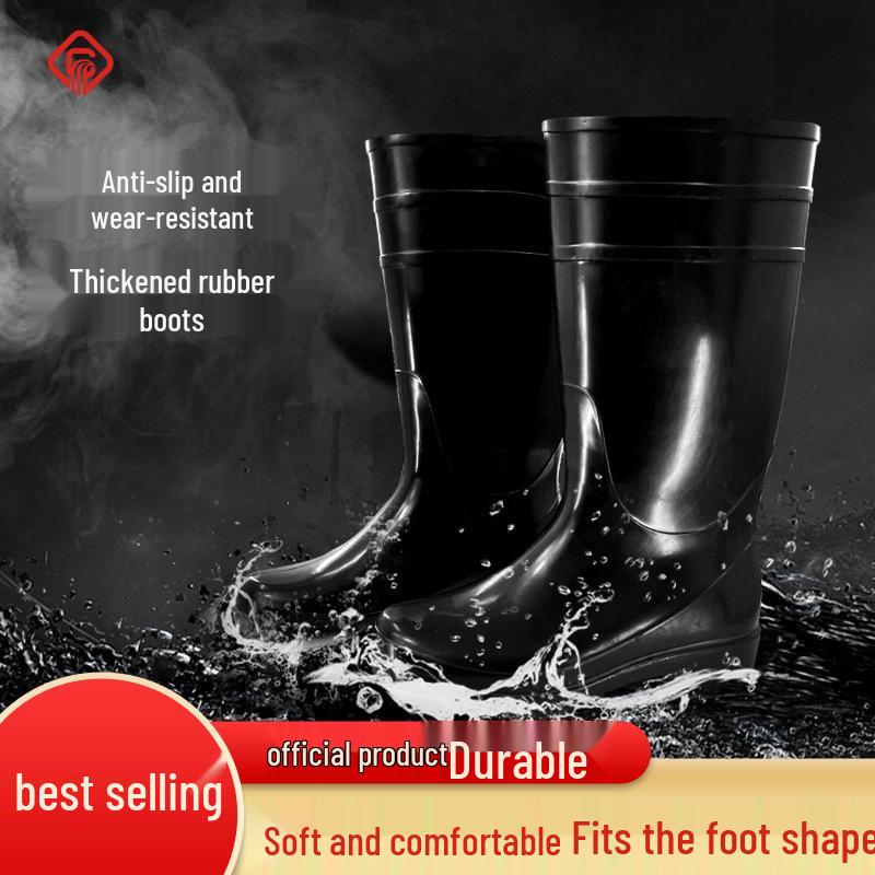 Men's High-Top Oil-Resistant Industrial Work Boots - Durable, Protective, Water-Resistant Shoes