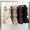 Cotton vest women's short autumn and winter new thickened cotton vest slim-fit hooded belt warm jacket