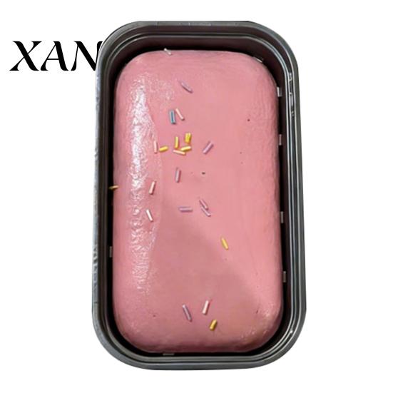 Eisbox Spielzeug Weich Langsam Aufgehend Kuchen Kneten Realistisch Taro Dessert Fidget für Stress Befriedigende Sensorische Linderung Tragbares Dekompressions-Gadget Kinder