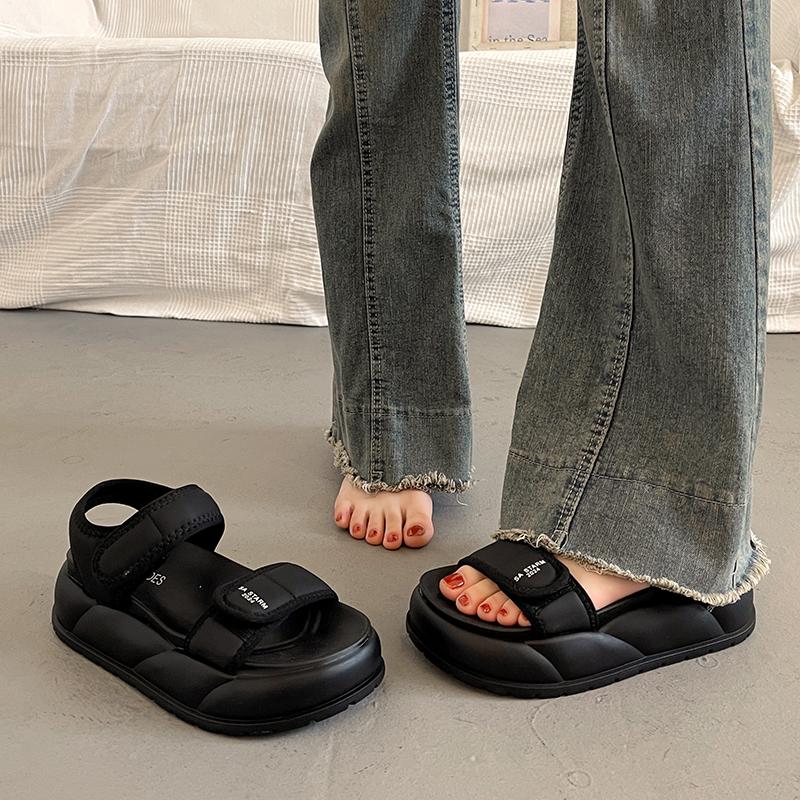 Fashion Clear Heels Women Comfy Platform Sandal Shoes 2025 Summer Clogs Gladiator Girls Flat Fashion Outside New Rome Scandals Clogs Wit