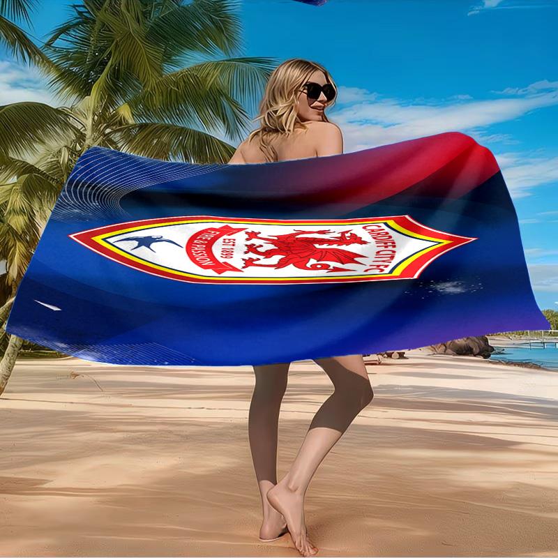 Football Club Cardiff Beach Towel Microfiber Beach Towel, Lightweight and Quick-Dry, for Summer Travel, Swimming Pool Fan Birthday Gift