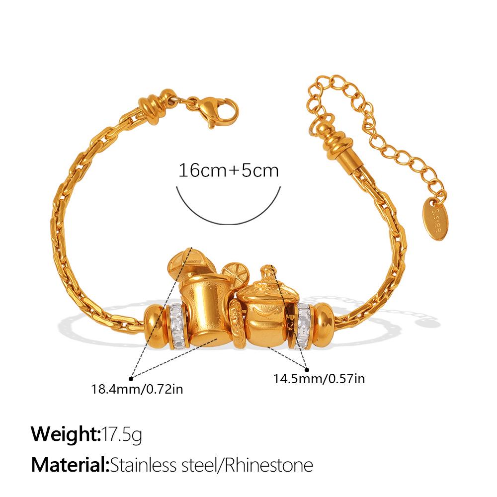 Retro Carved DIY Beaded Bracelet with Geometric Bow Knot Charm
