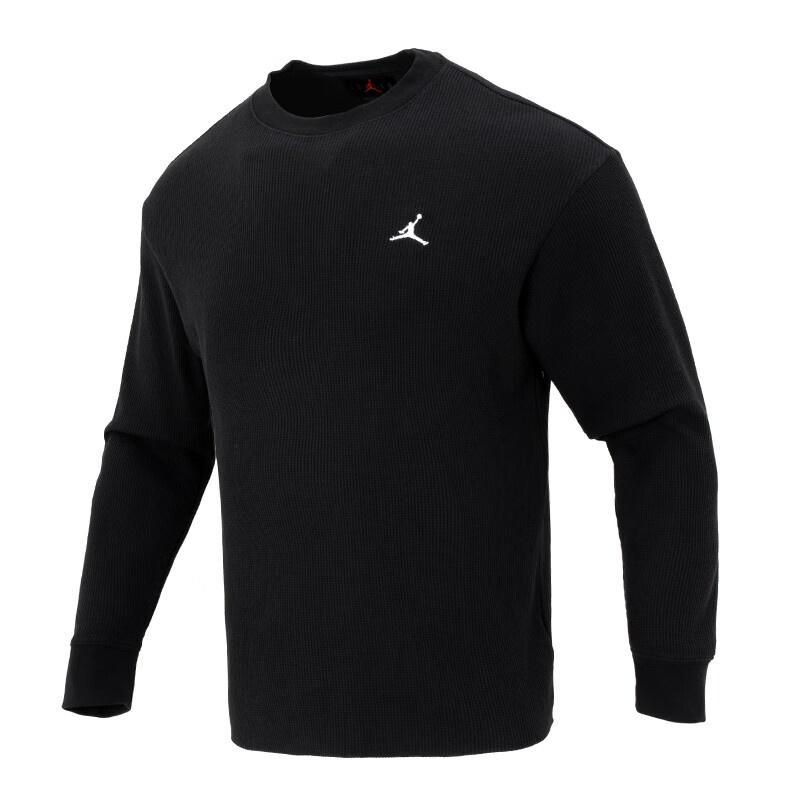 Air Jordan Essential Waffle Knit Long Sleeve Top Asia Sizing Black Men s FD7462-010 S