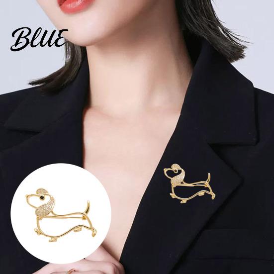 Zinc Alloy Brooch Women Hollow Design Smooth Polish Puppy Shape