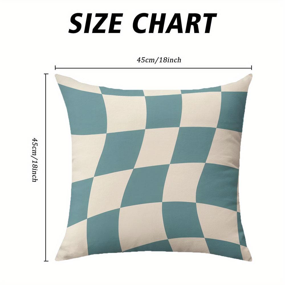 Wavy Checks square Jacquard Pillow Cover for Sofa Office Waist Cushion Cover Home Decorative Pillowcase