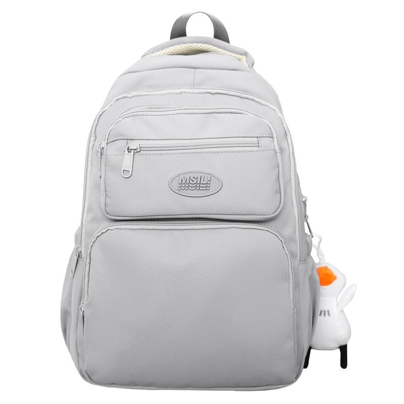 Рюкзак студенческий однотонный большой вместимости, мужской школьный рюкзак, женский кампусный рюкзак серый