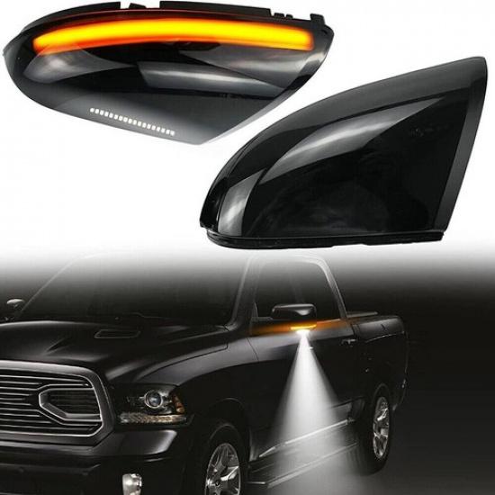 2X Sequential LED Mirror Turn Signal Puddle Lights for 09-18 Dodge RAM 1500 2500