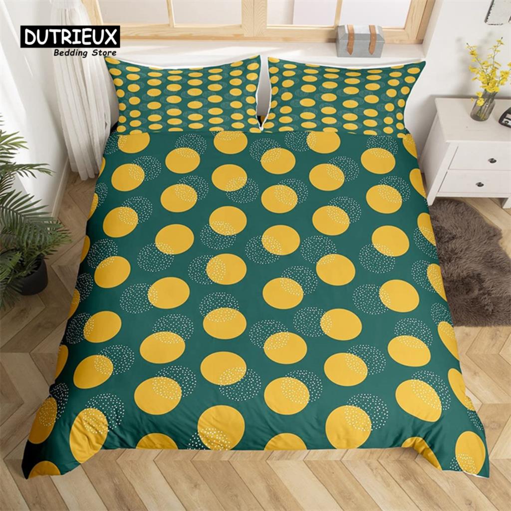 

Colorful Polka Dots King Duvet Cover Circles Print Bedding Set Microfiber Watercolor Dots Comforter Cover For Teen Girls Women EU single(135x200cm)