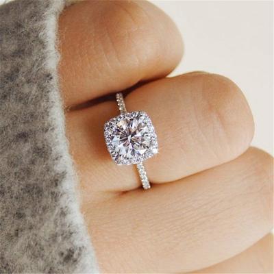 Fashion Luxury Full Crystal Engagement Ring for Women AAA White Cubic Zirconia Rings Trend Wedding Band Jewerly For Women