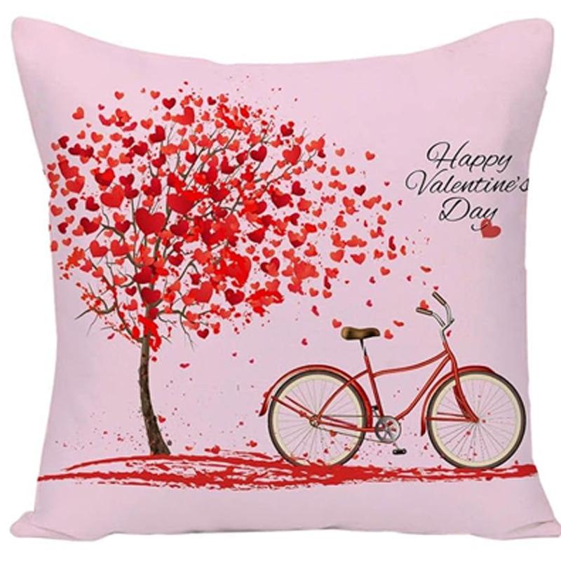 Valentine's Day Exclusive Atmosphere Pillow Cover Love Romantic Pattern Sofa Bed Warm Soft Pillow Decorative Cover