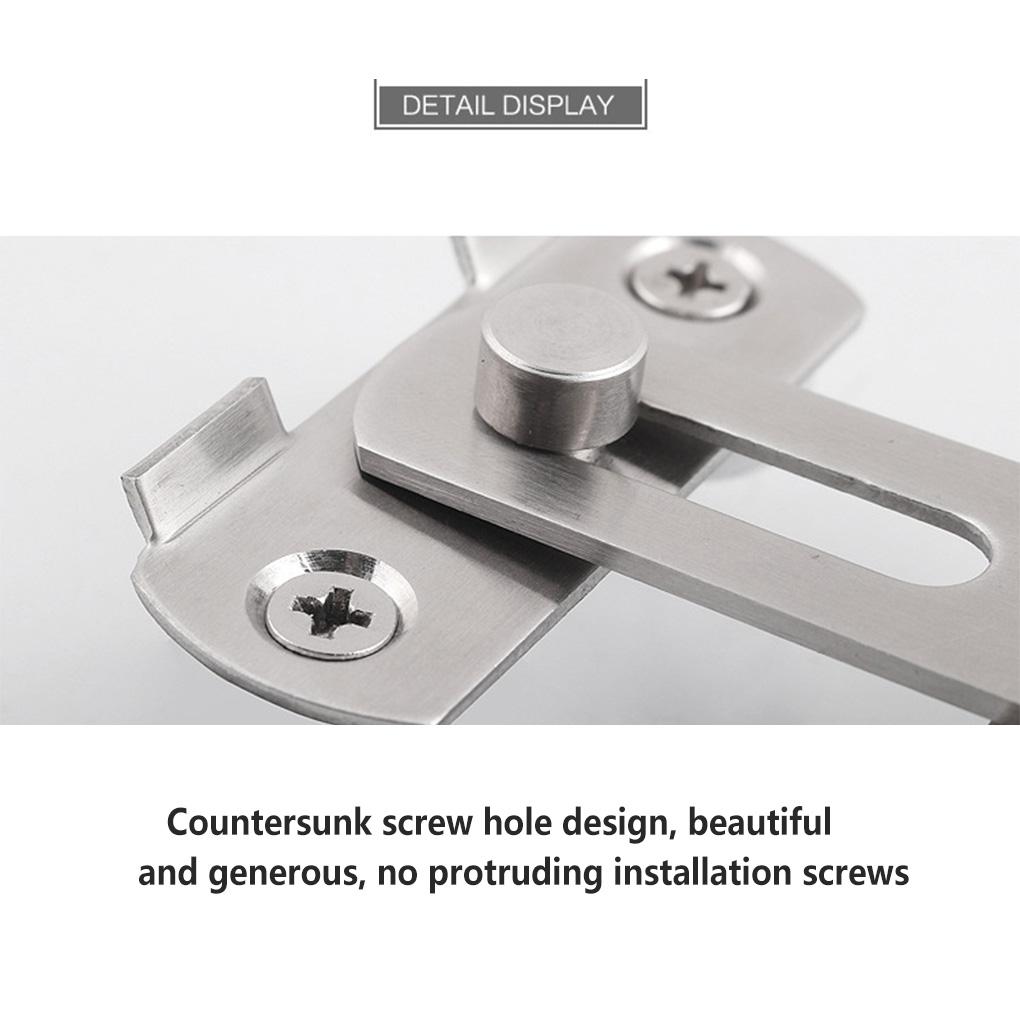 Stainless Steel Gate Latch Portable Detachable Anti-lost Anti-corrosive Household Restaurant Cafe Bedroom Door Lock Hardware