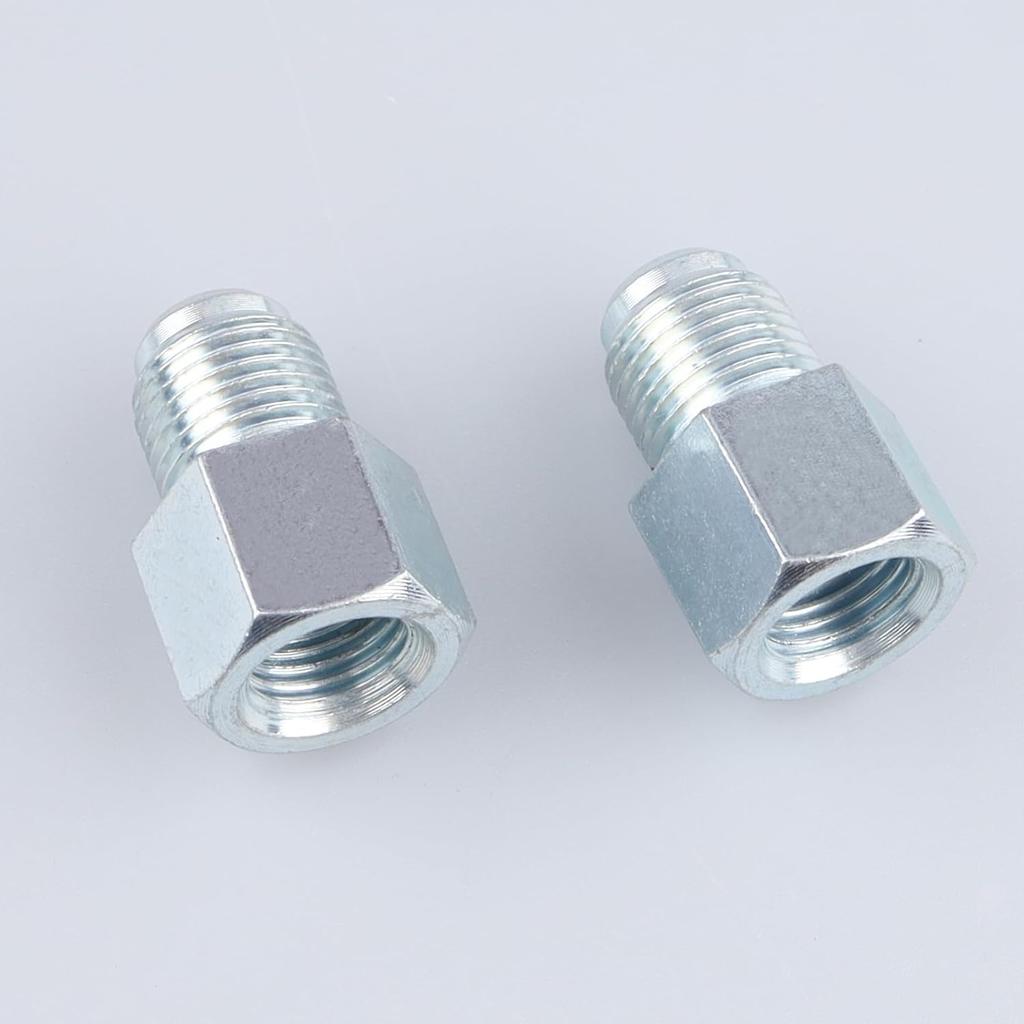 AC PERFORMANCE Female 3/8 X 24 Inverted To Male 7/16 X 24 Thread Brake Line Fittings Adapter Zinc Steel, Pack of 2