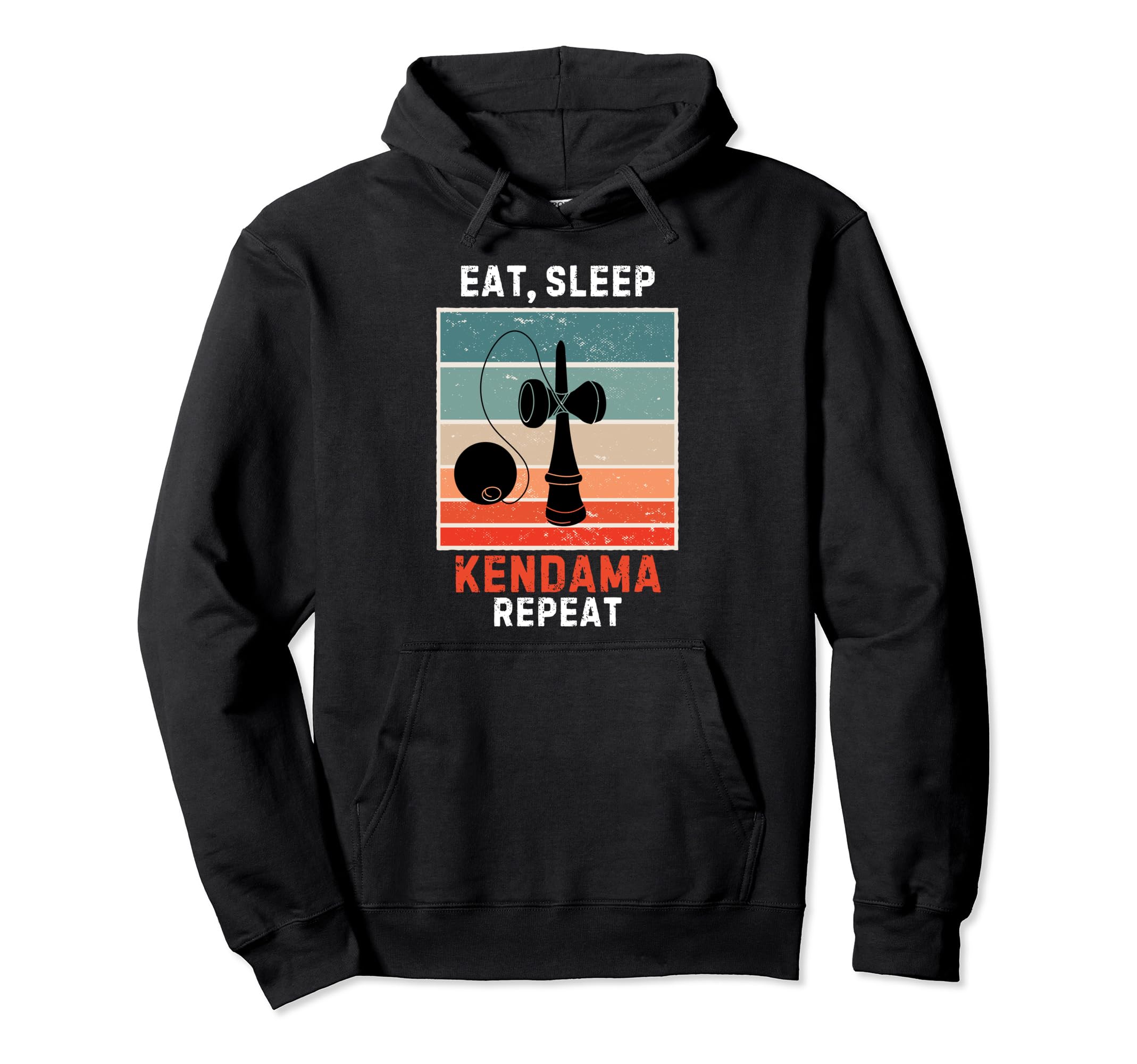 

Retro Eat Sleep Kendama Repeat Vintage Grunge Kendama Hoodie чёрный