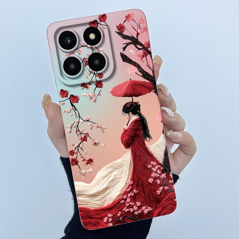 For Honor X6a X6b X6c X6 X6s Case Simplicity flower Soft Silicone Cover For HonorX6a X 6B X6 b Shell Lens Protective Phone Funda