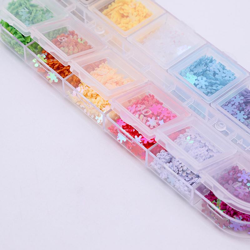 Holographic Sweet Love Heart Nail Art Glitter Sequins Shining Laser Fluorescence Star Butterfly 3D Nails Decorations Accessories