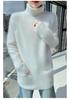 Lekasha 100% Mink Cashmere High Neck Knit Sweater - Versatile Solid Color for Autumn/Winter