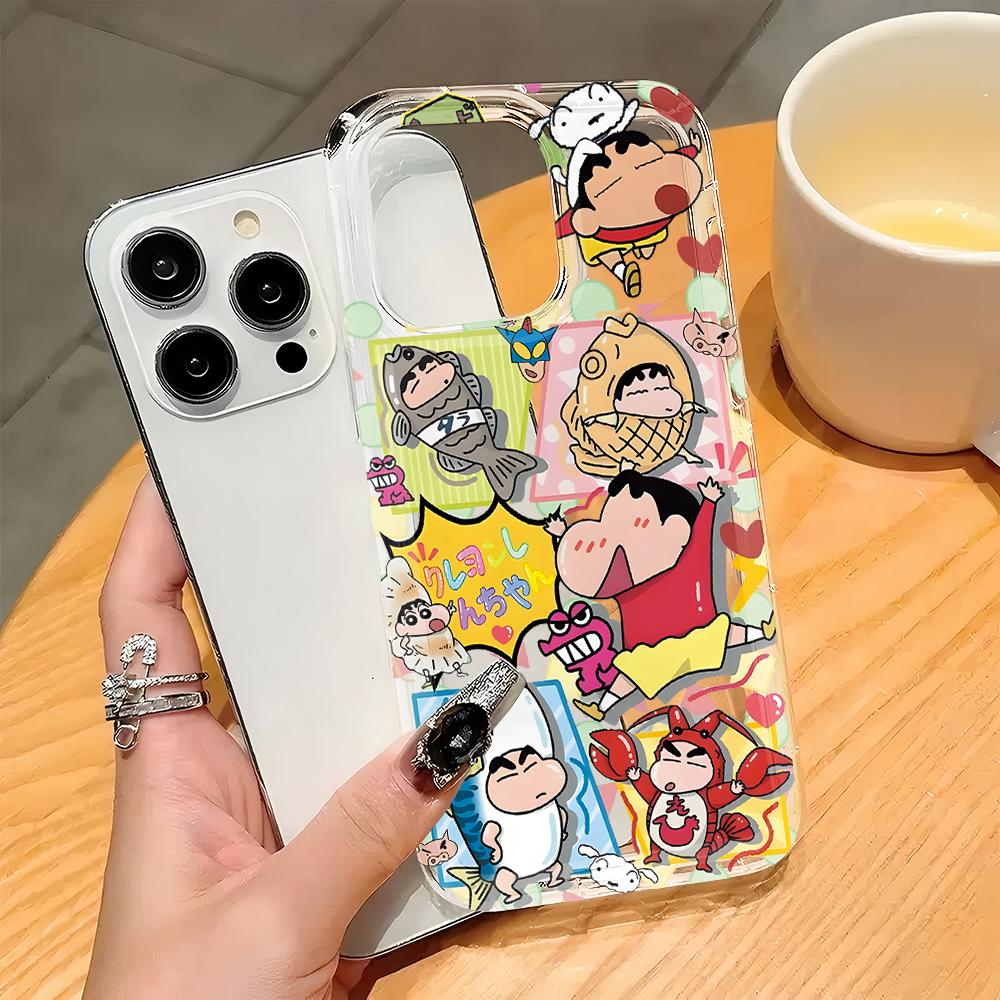 Crayon Shin-Chan Anime Phone Case for Samsung Galaxy S25 S24 S23 S22 S21 S20 S10 Note20 Note10 FE Ultra Plus 5G Clear Back Cover