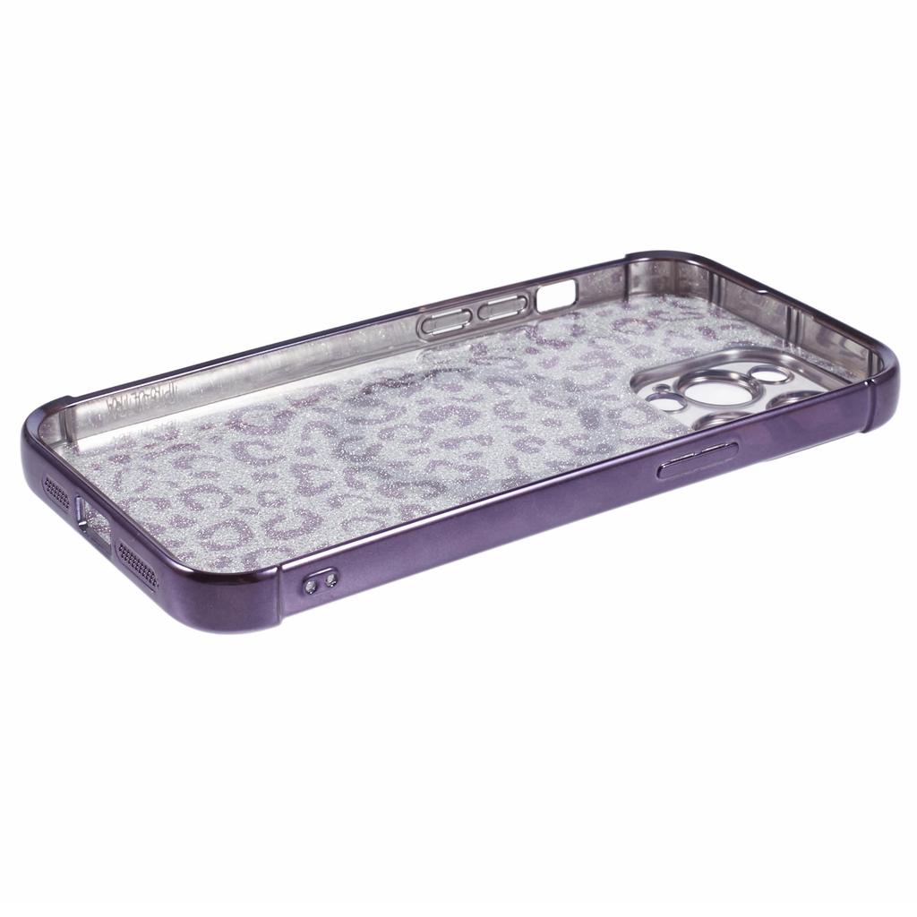HRF Series for iPhone 13 Pro Max Case Electroplating TPU Magnetic Phone Cover Leopard Pattern