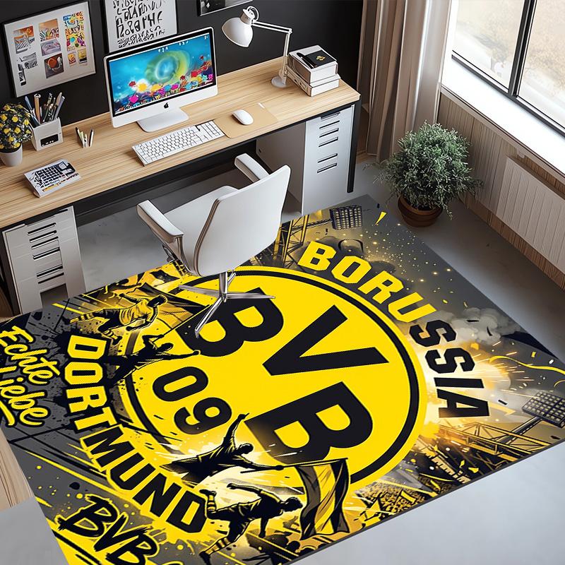 Borussia DortmundBVB Pattern Rug, Indoor/Outdoor Mat, for Picnic, Gameroom, Bedroom, Office, Living Room, Home Decor Carpet, Birthday Gift