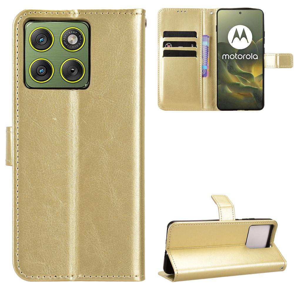 

For Motorola Edge 70 5G PU Leather Case with Strap Crazy Horse Texture Phone Wallet Cover