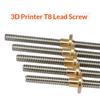 T8 Trapezgewindespindel mit Messingmutter Außendurchmesser 8 mm Steigung 2 mm Länge Lebensdauer 3D-Druckerkomponente für CNC-Fräsgeräteequipment