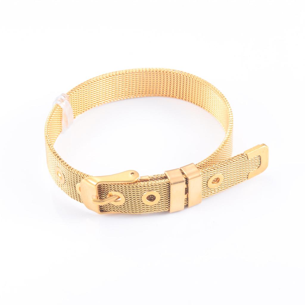 21cm Cinturino Bracciale in Acciaio Inossidabile a Maglia Stretta Regolabile per Orologi da Donna Uomo Cinturino a Catena Bracciale Gioielleria in Metallo