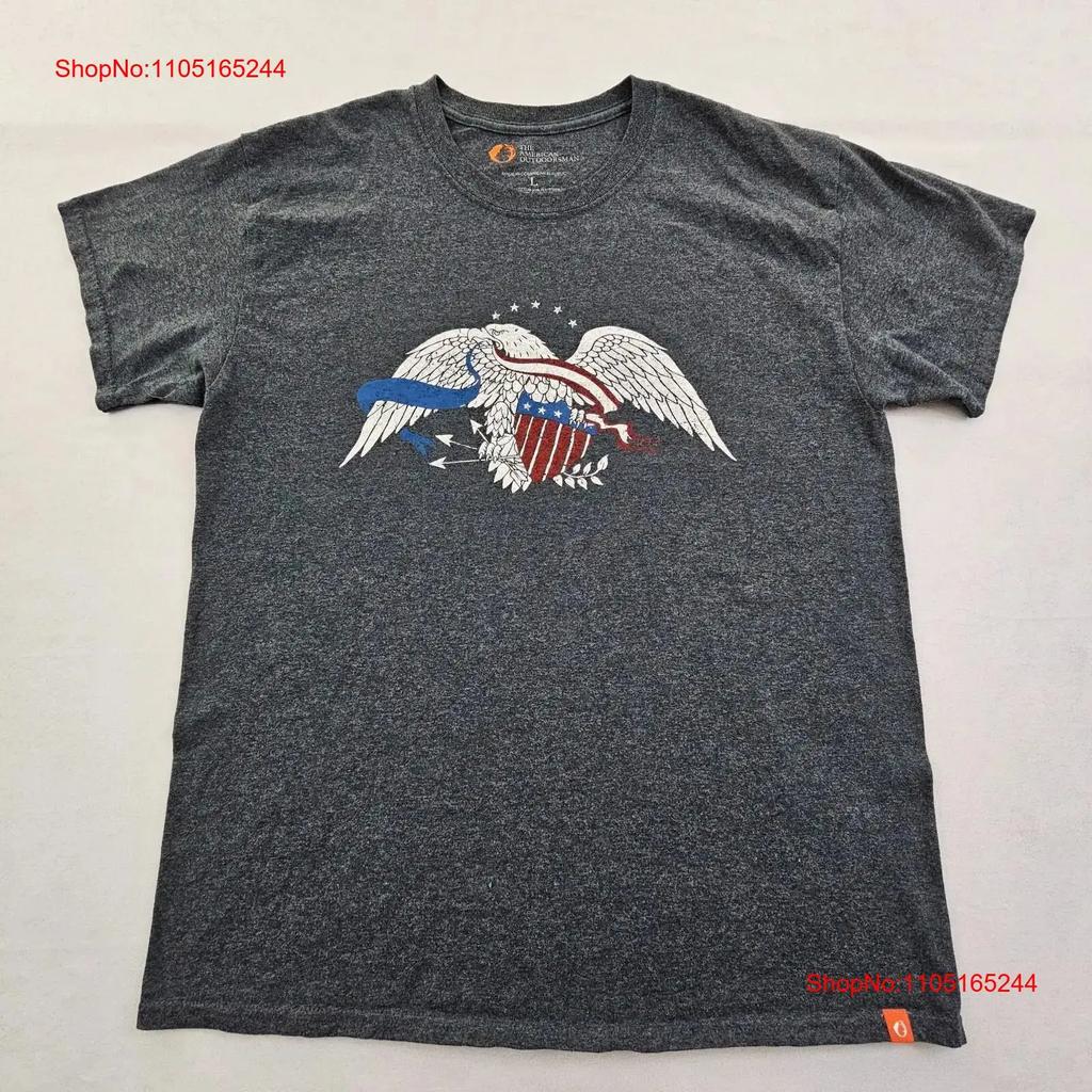 American Outdoorsunisex Bald Eagle Blue Cotton Blend T Shirt Unisexs L Vintage Unisex Soft Top For Everyday Wear Streetwear