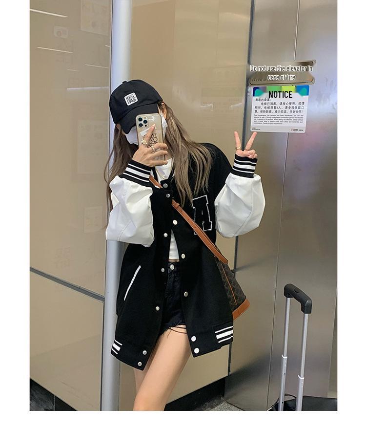 Women's Retro Baseball Jacket - Stylish Oversized Outerwear for Early Spring/Fall and Winter Sportswear 2026
