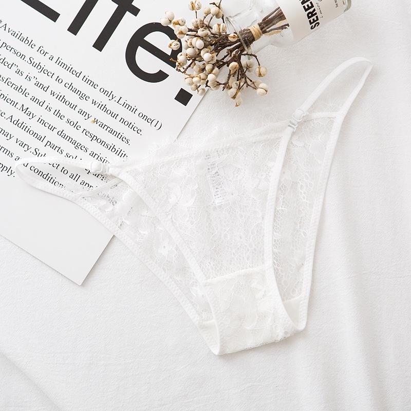 Hot-Selling Seductive Lace Thong Panties: Eyelash Lace, Transparent Design, Cotton Crotch