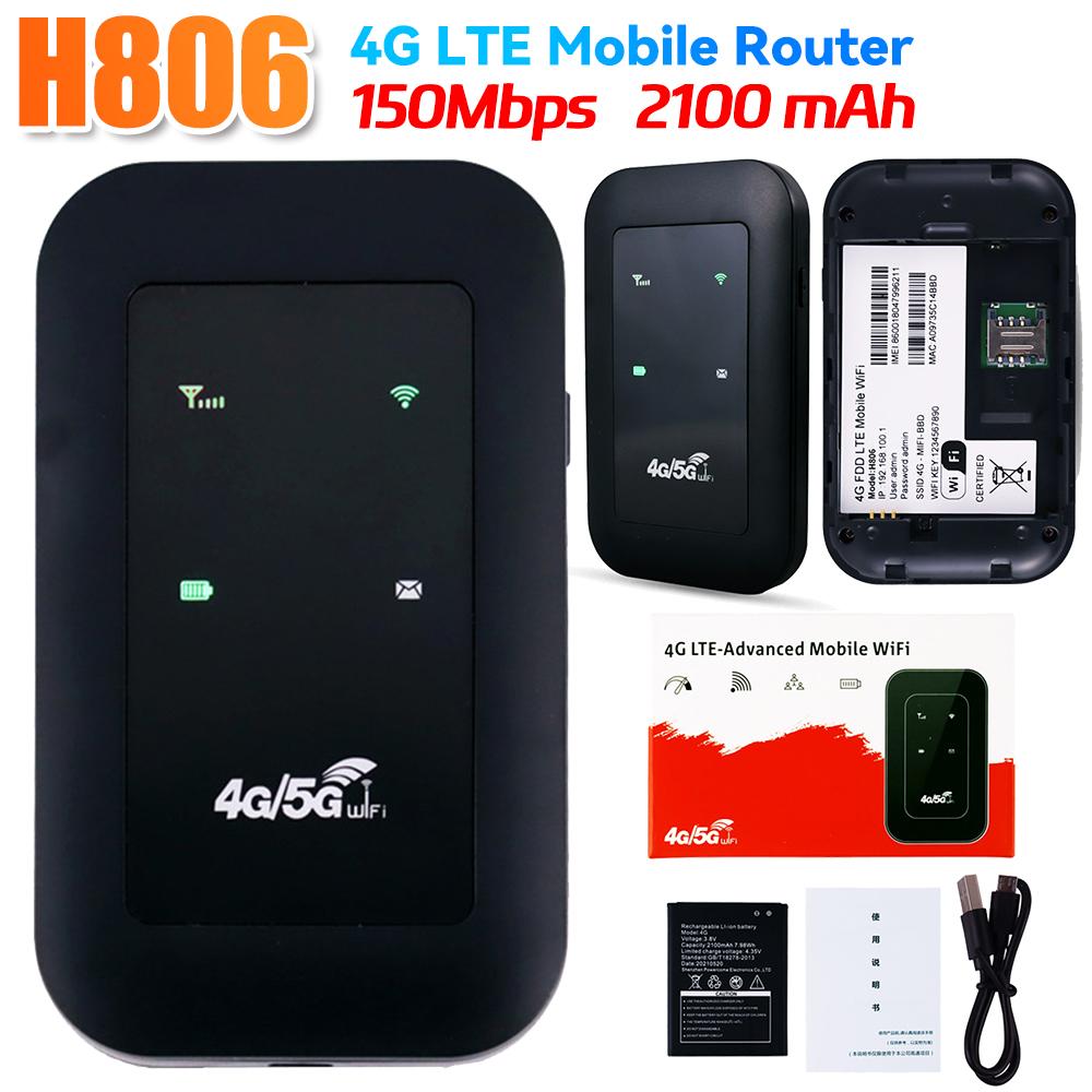 150Mbps WiFi Repeater 4G LTE Router Wireless Mobile Hotspot 3G/4G SIM Card Slot Network Expander Modem Dongle Support 10 Users