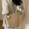 Nordic Straw Woven Beach Tote: Large Capacity, Summer Versatile, Single Shoulder Bag for Seaside Vacations
