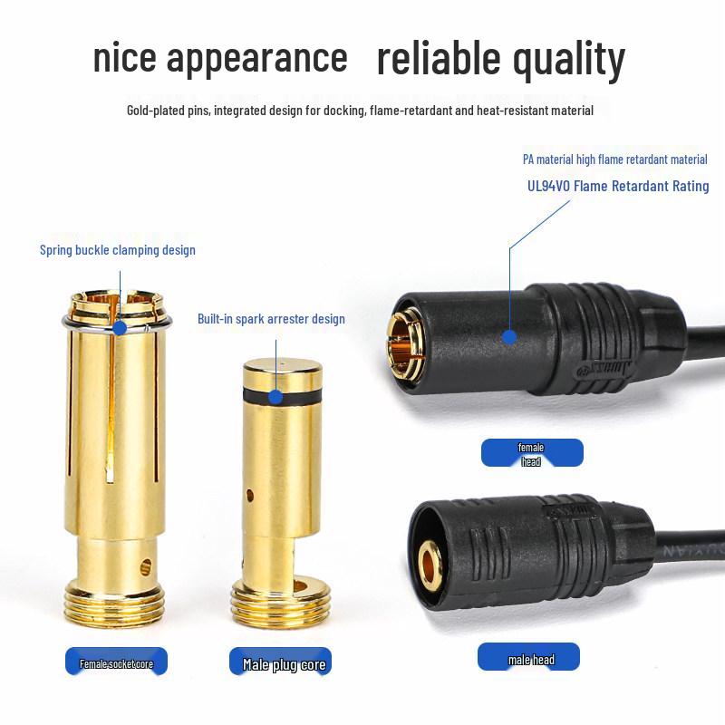 7mm Gold-Plated AS150 60A Spark-Proof RC ESC Connector Pair