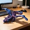 Handheld Fidget Tool 3D Printed Dragon with Wings, Flexible Articulated Winged Toys, Fine Carving Statue Desktop Animals Toy for Stress Relief,