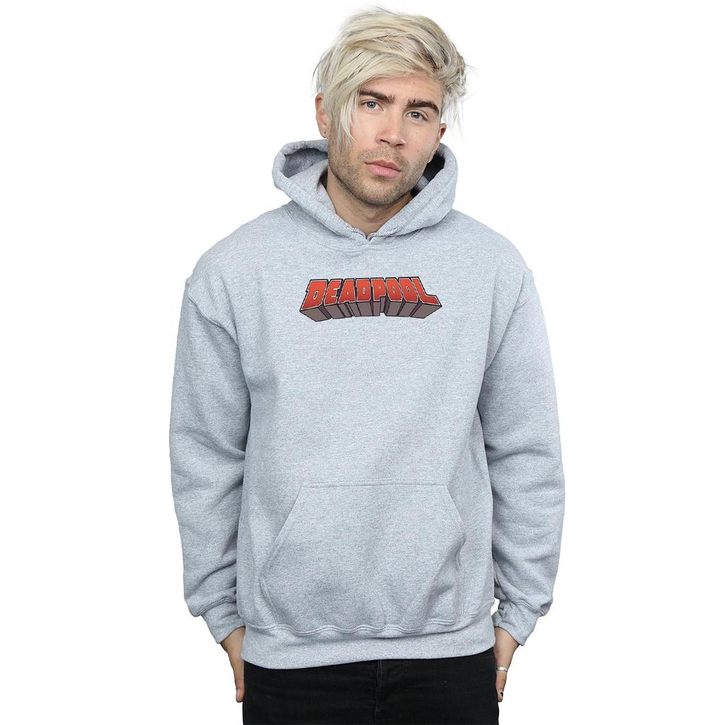 Marvel Mens Deadpool Text Logo Hoodie