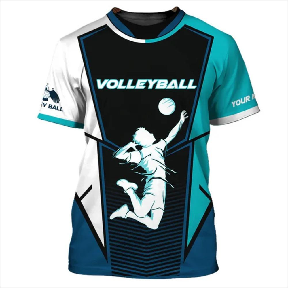Volleyball-Uniform neutral 3D-gedrucktes Herren-T-Shirt modische kurzärmlige Sportbekleidung bequem atmungsaktiv schnell trocknend