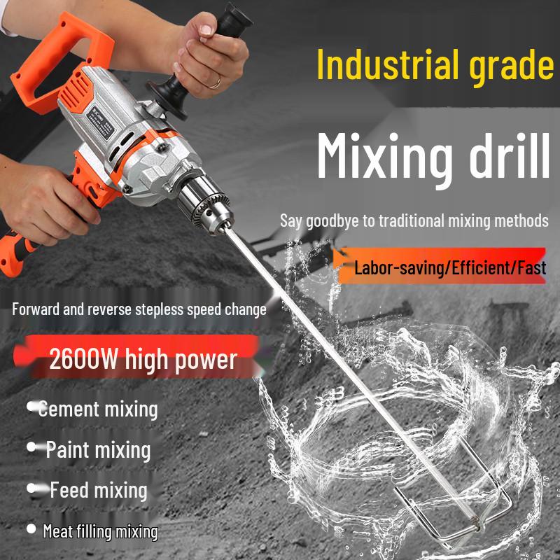 16 Aircraft Electric Handheld Drill Mixer for Cement, Putty, Powder with Forward/Reverse Rotation