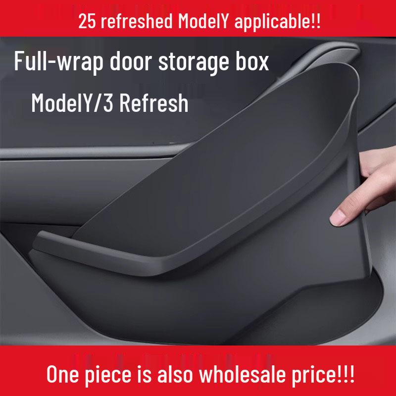 Tesla Model Y/3 Full Door Wrap TPE Storage Box - Car Interior Accessory