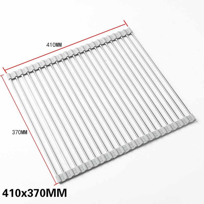 Multipurpose Foldable Kitchen Sink Rack Mat Stainless Steel Fruit Vegetable Dish Drain Rack