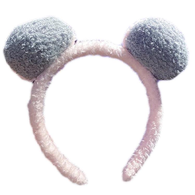 

Hair Accessories Women Washing Face Hairband Plush Pompom Shaped Hair Decors рожевий