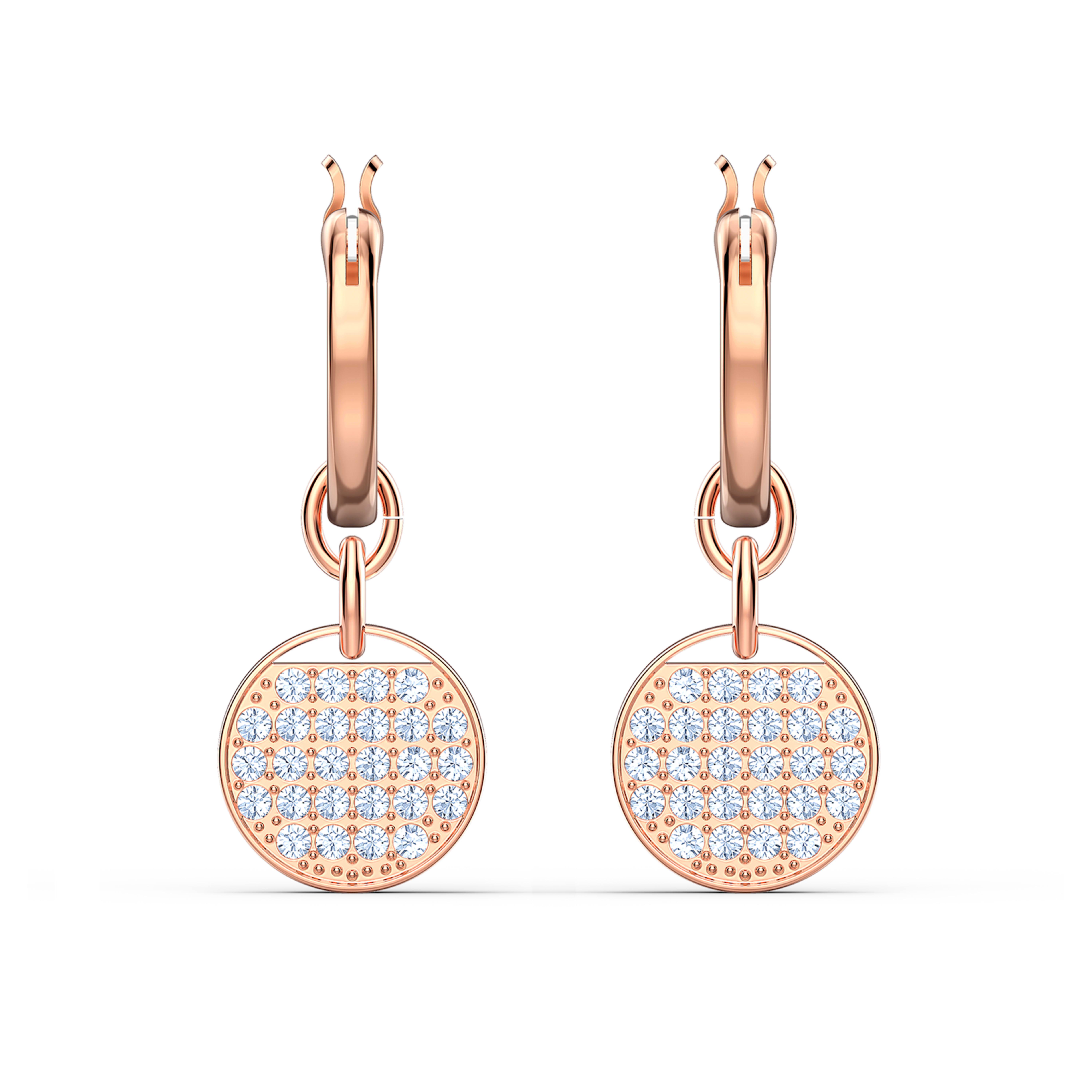 Swarovski Sublima piliens auskari Balts 18K