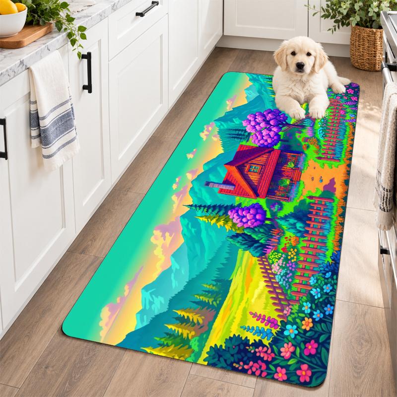 Flannel Kitchen Mat Stardew Valley Soft Area Rug Non Slip Floor Carpet Home Decoration
