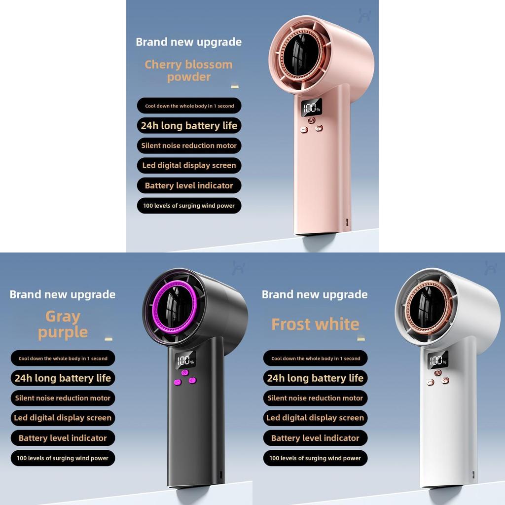 Handheld Usb Rechargeable Bladefree Fan With Digital Display For Travel And Outdoor Use