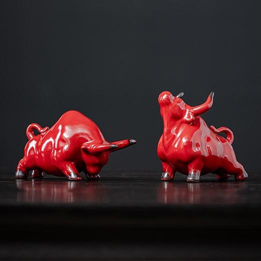 Keramisk Lycklig Ko Prydnad Maskot Hem Vardagsrumsprydnad Tolv Stjärntecken Oxens År Gåvor Tebord Tehusdjur