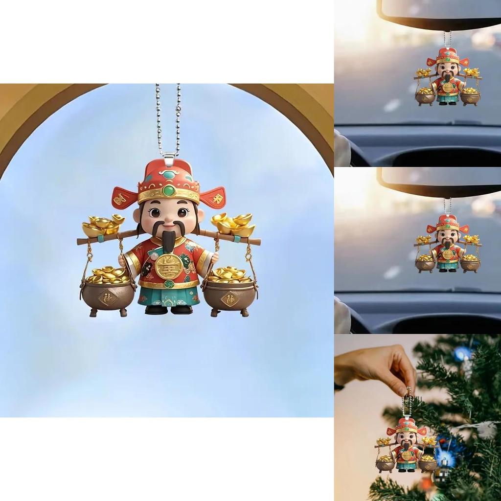Car Interior Acrylic Decor With Cartoon God Of Wealth Style For Home And Vehicle Decoration