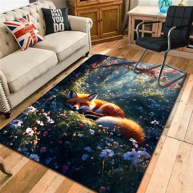 Sleeping Fox Rug Floor Mat for Living Room or Bedroom Soft and Comfortable Carpet a Gift for Birthday and Holiday.MFF0918152